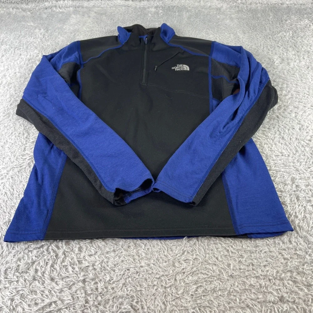 The North Face Flight Series Black Blue Quarter Zip Pullover Fleece Men M